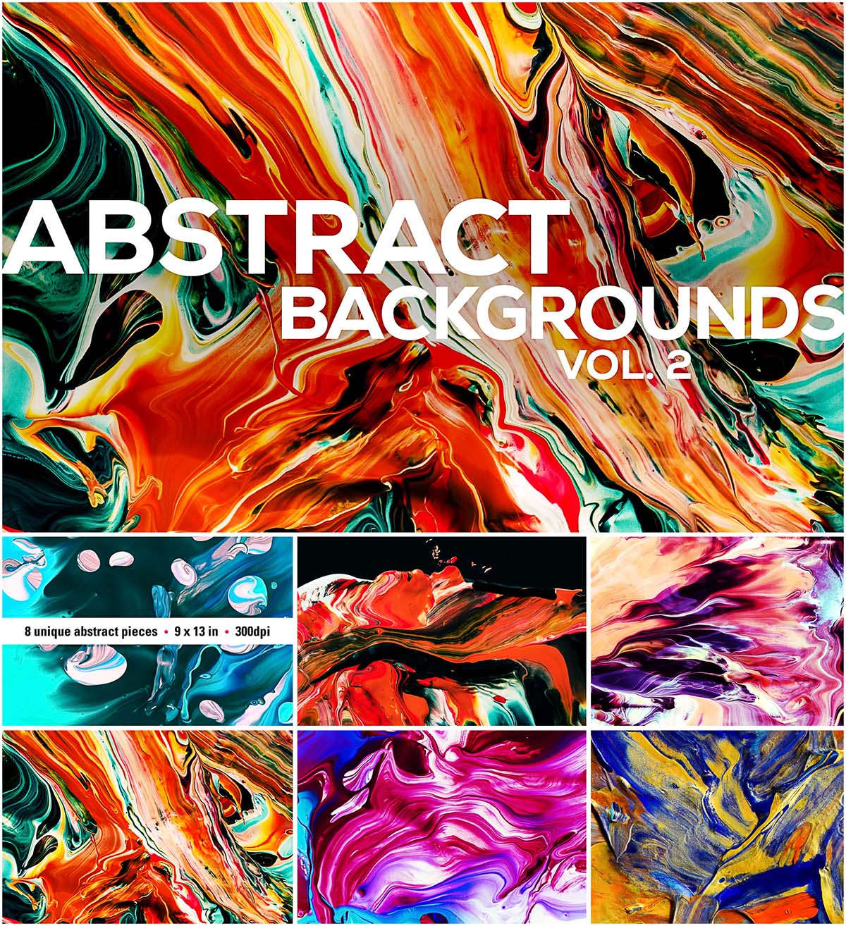 Abstract painted backgrounds set