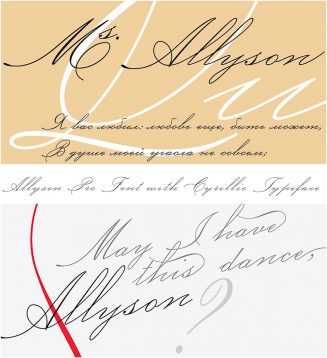 Allyson pro cyrillic typeface