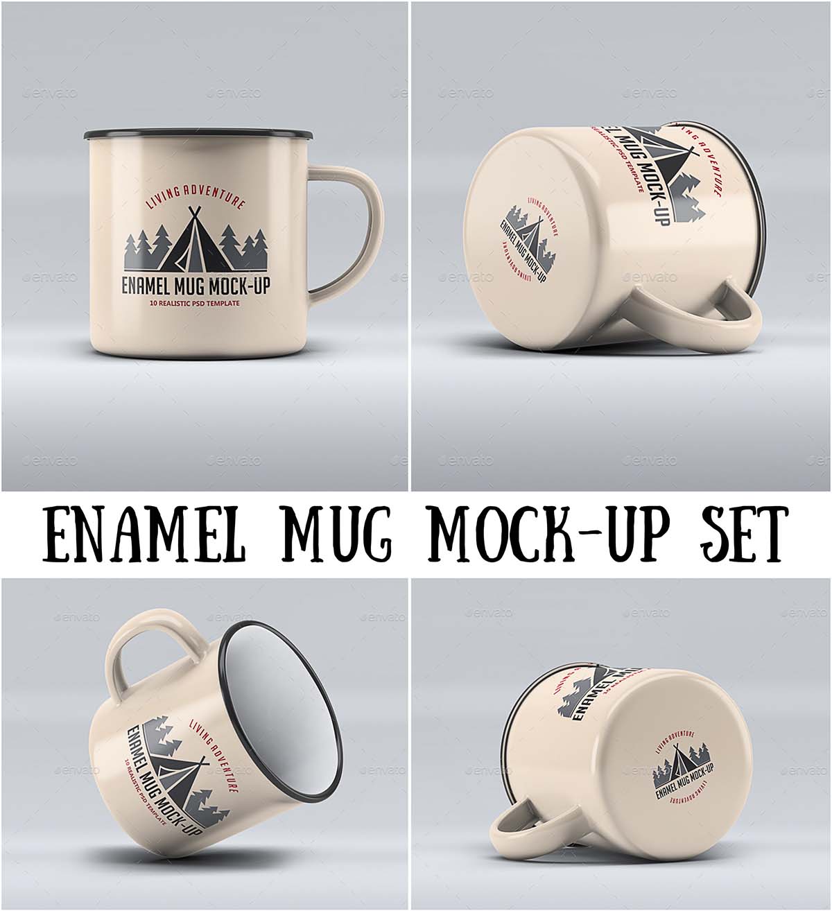 Enamel mug mockup collection