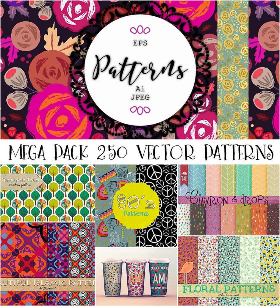Download Vector seamless patterns mega pack | Free download