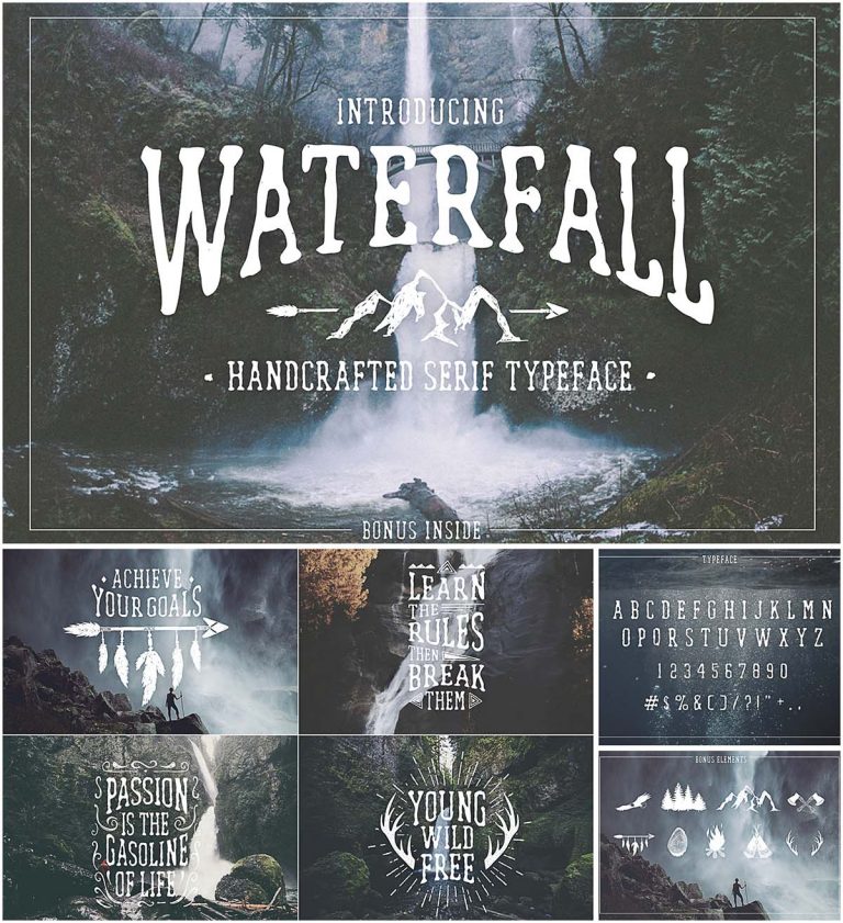 waterfall-handwritten-font-with-bonus-free-download