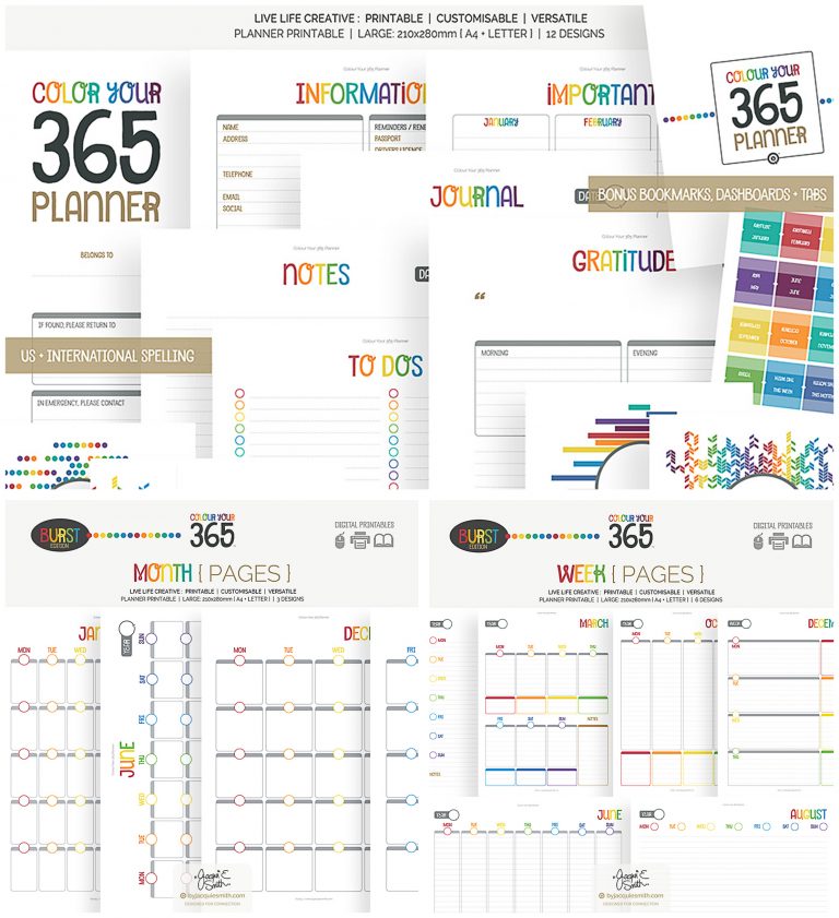 Bright printable planners set | Free download