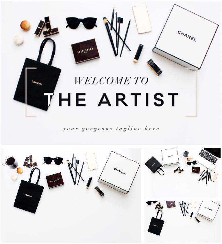 Makeup header mockup set Free download