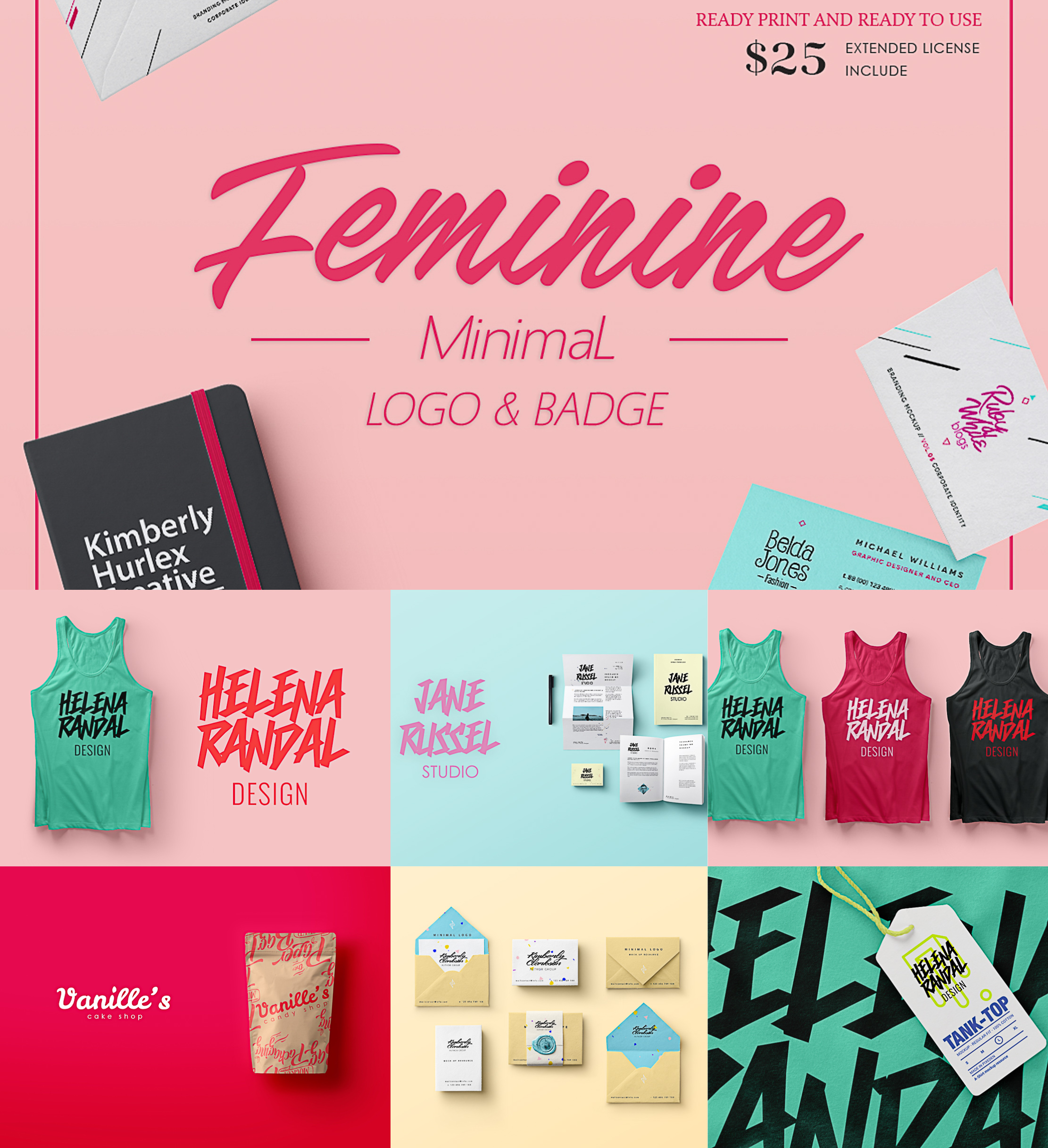 Feminine minimal logo collection