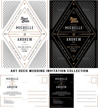Art deco wedding invitations