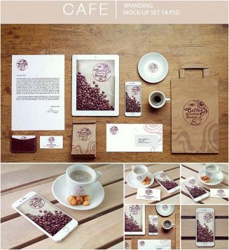 cafe branding mockup collection