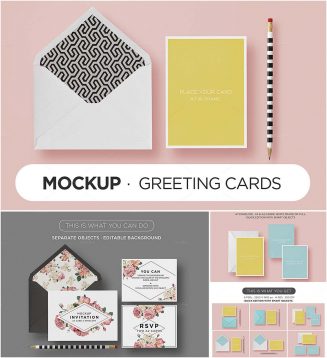 Greeting cards mockup set