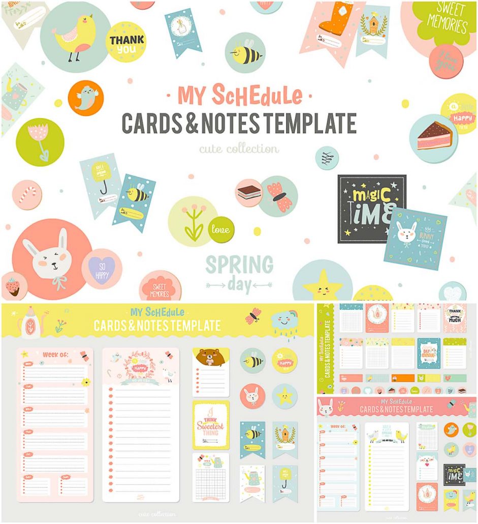 Cute planners and stickers set Free download