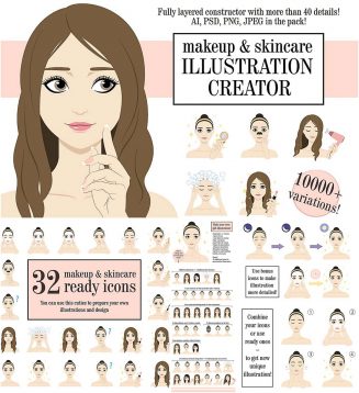 Makeup and skincare illustrations creator