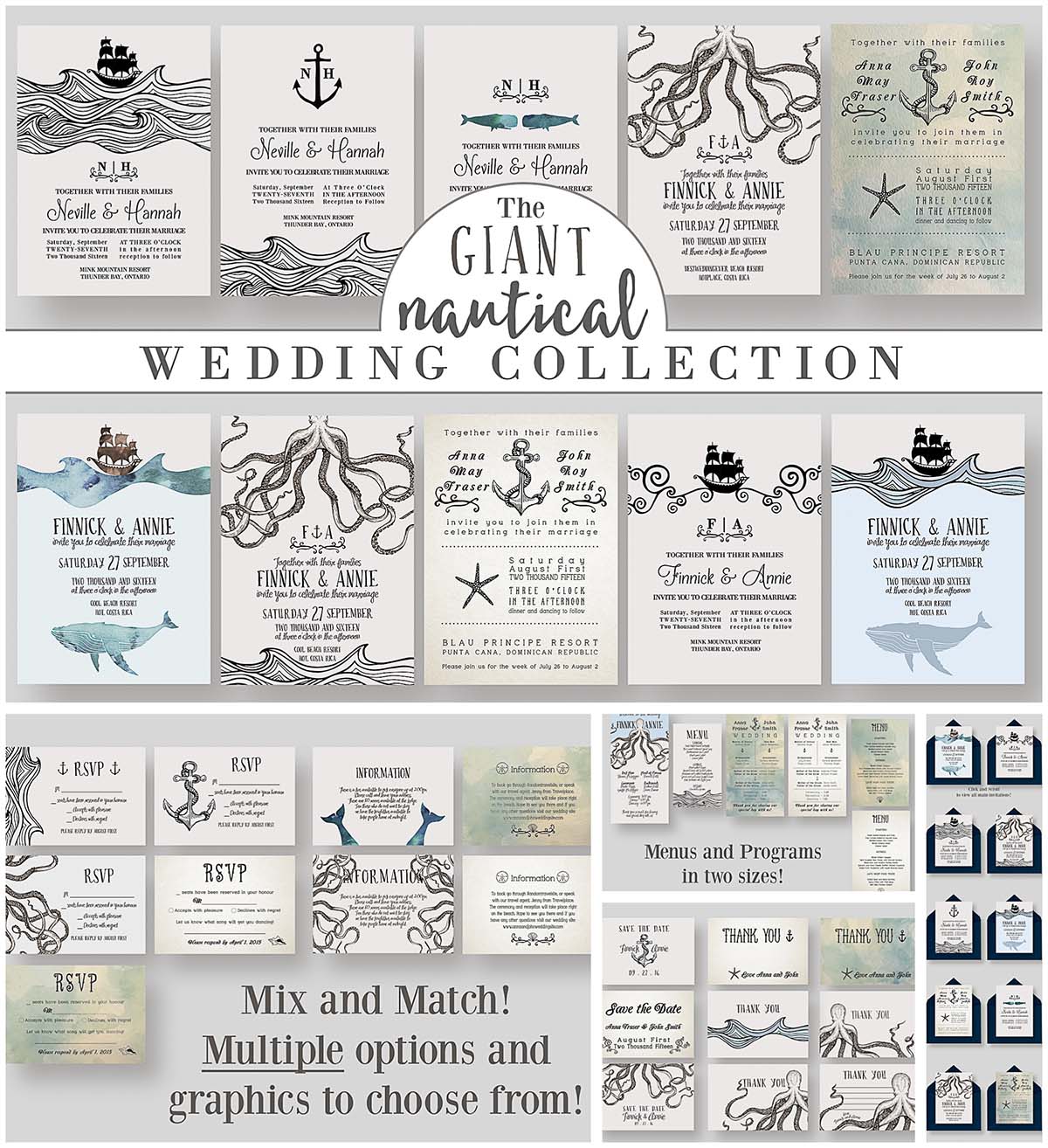 Giant nautical wedding collection