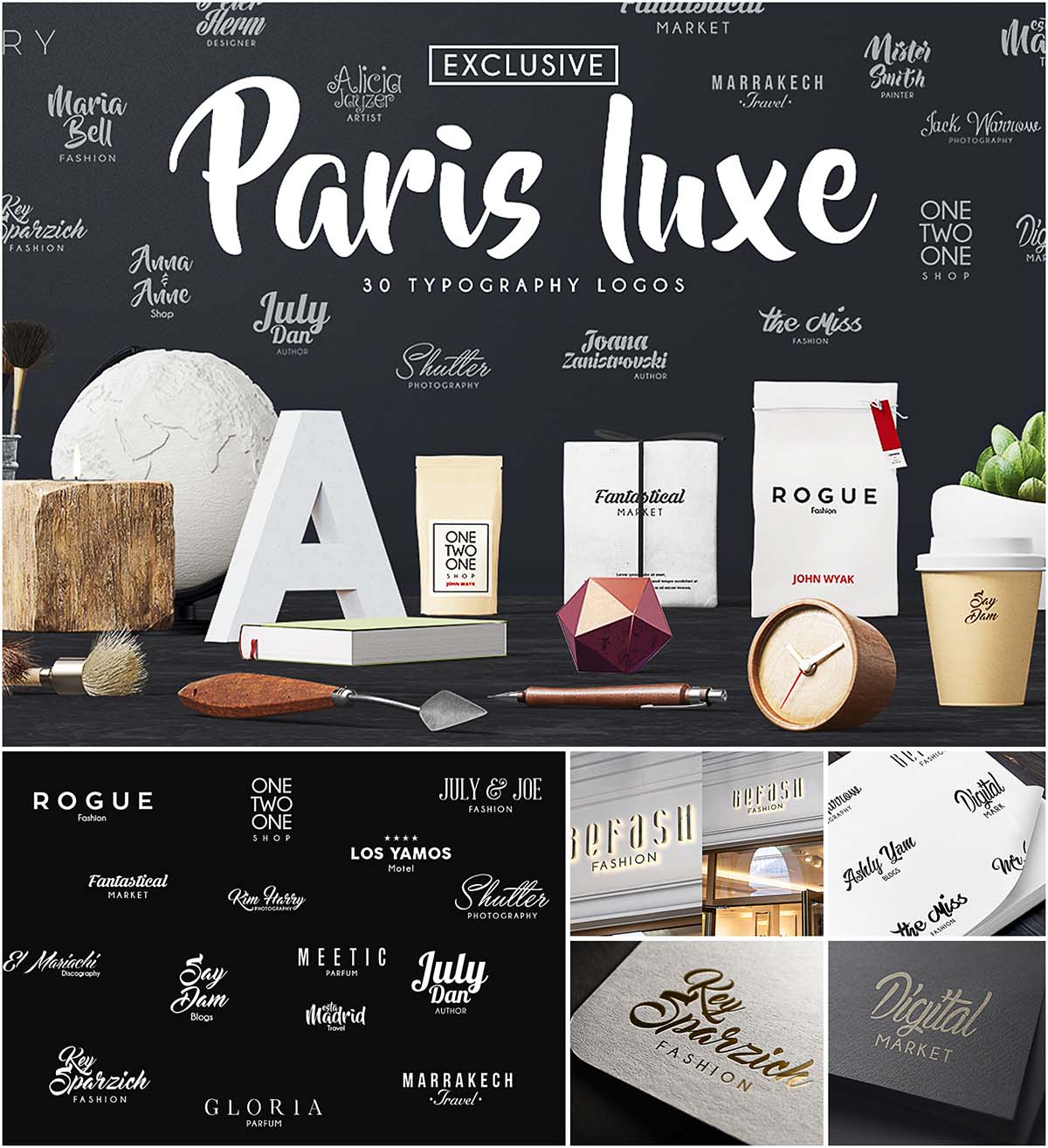 Paris luxe typography logo
