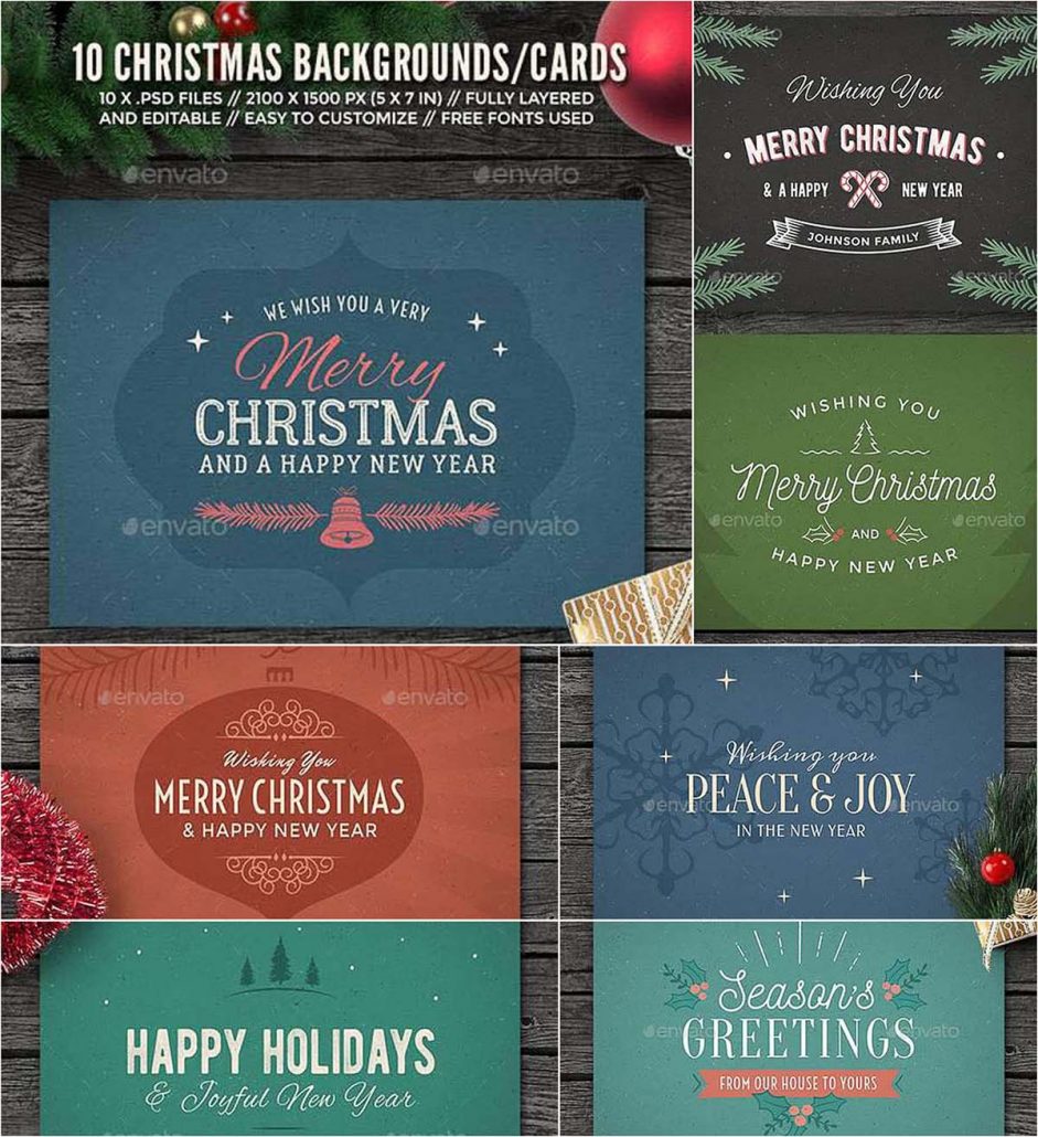 10 Christmas cards collection | Free download