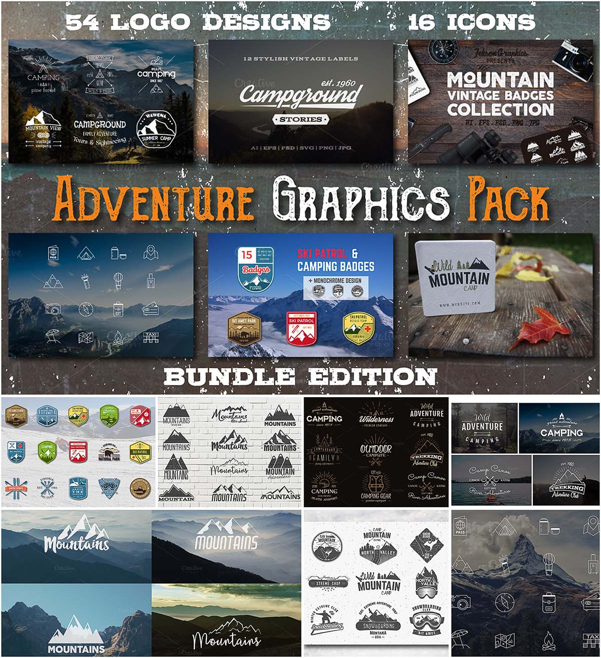 Mountain adventure graphics pack