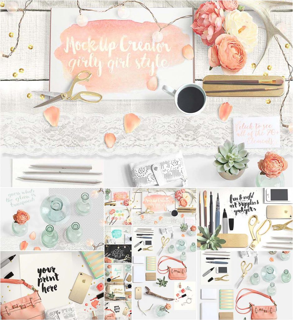 Download Chic girly mockup creator | Free download