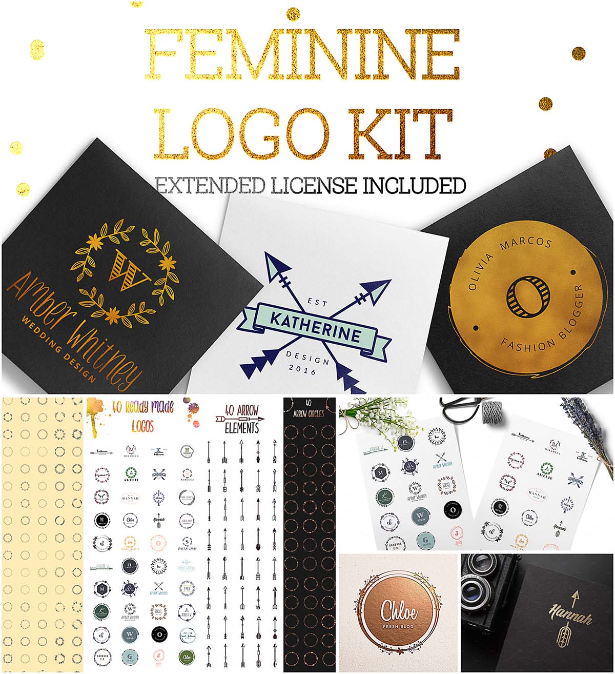 Feminine logo creation kit