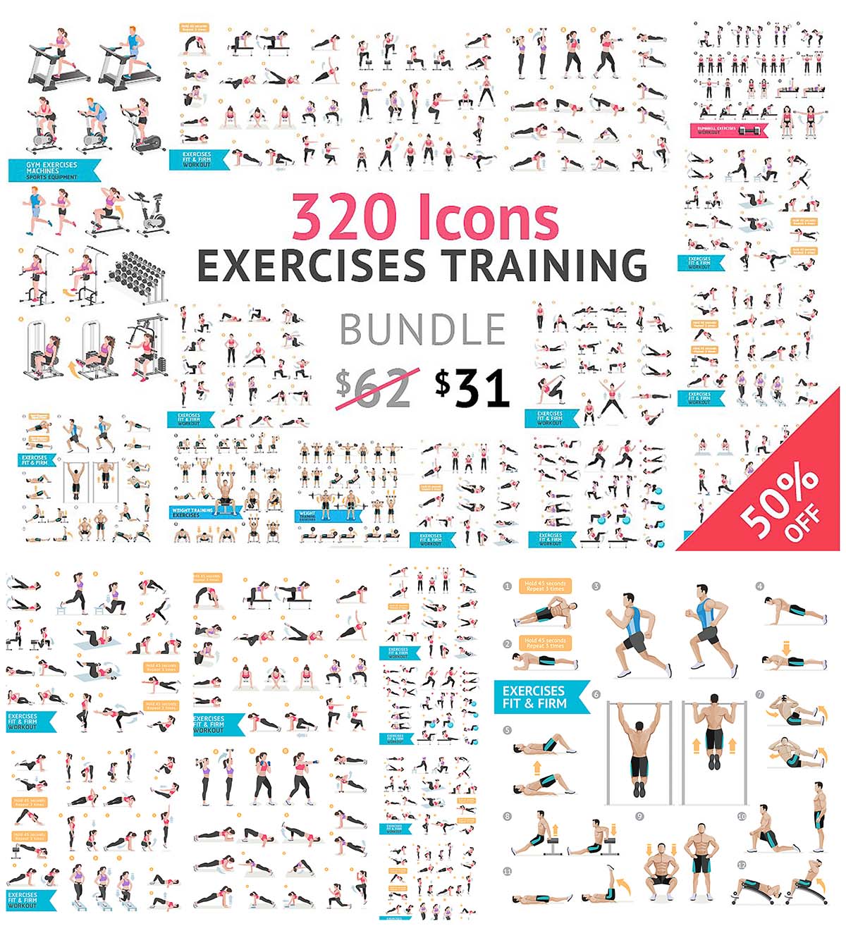 Fitness and exercise icons Free Icon Download