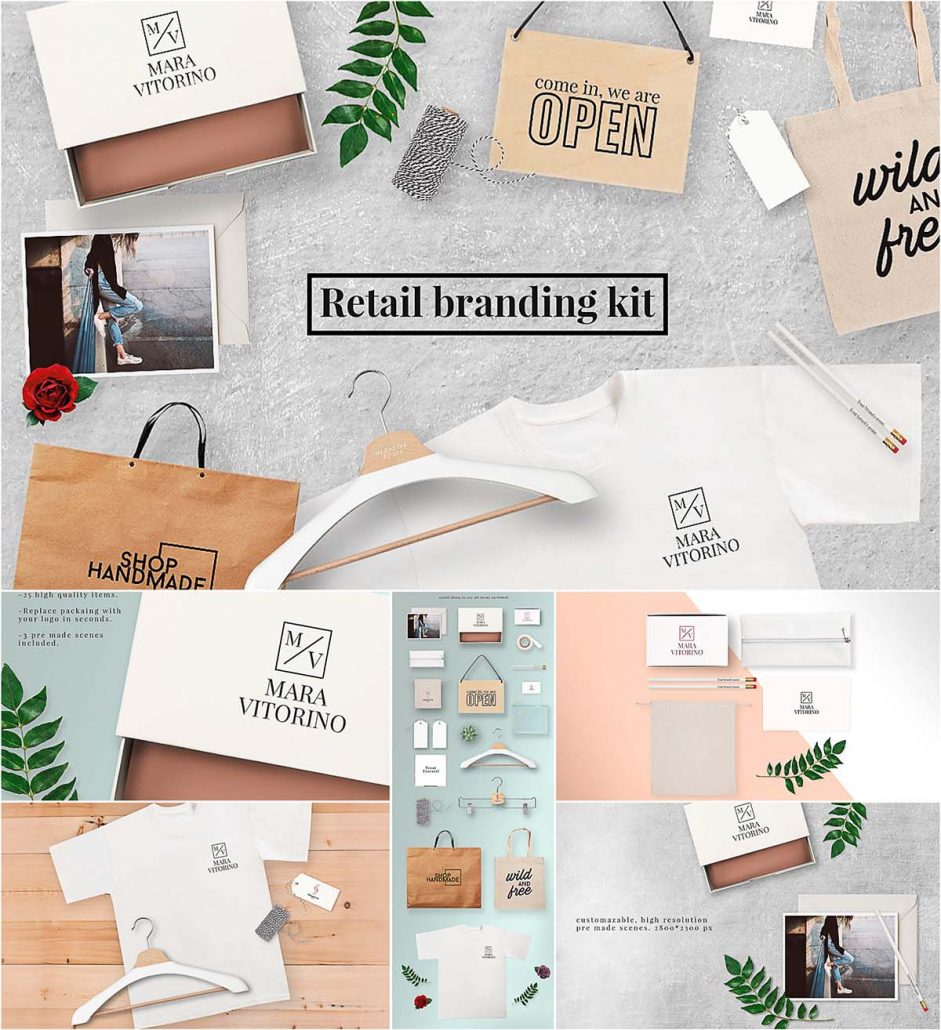 Download Retail branding mock up kit | Free download