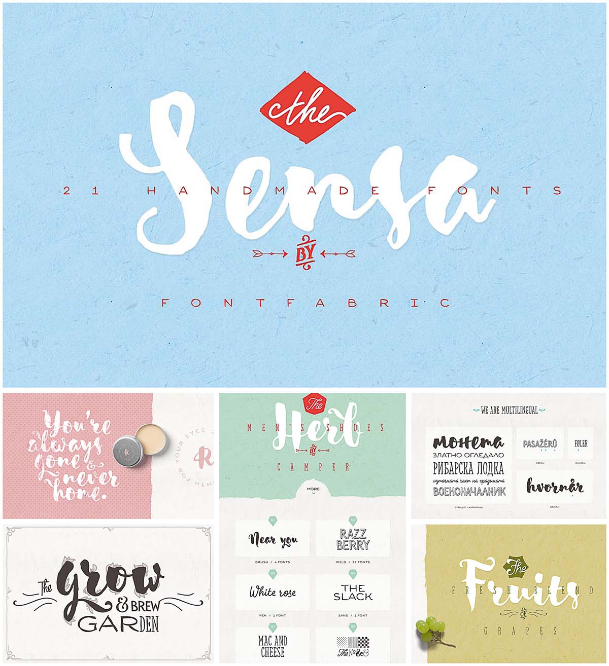 Sensa font family with cyrillic typeface