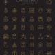 Christmas flat line icons