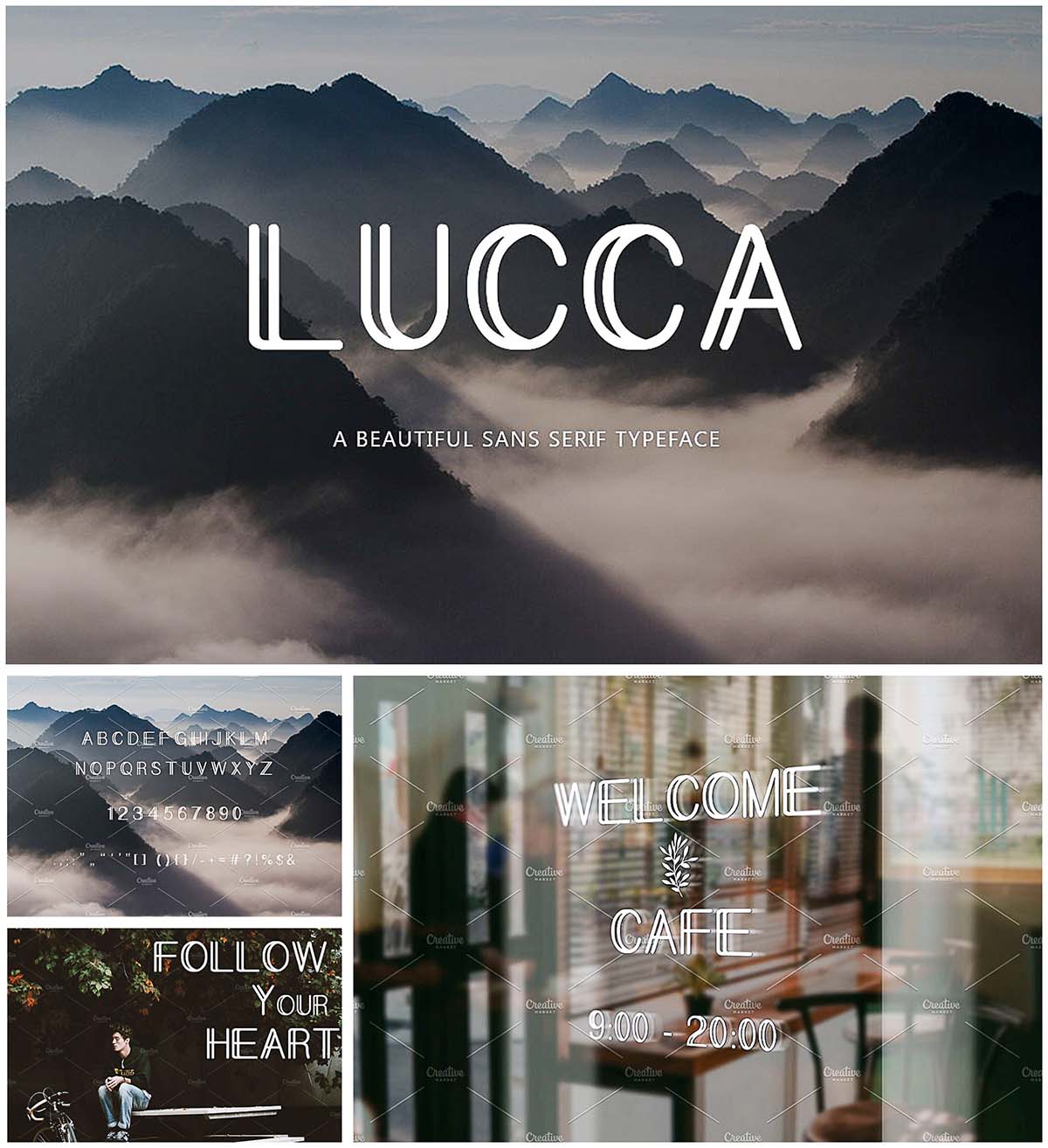Lucca font with cyrillic typeface
