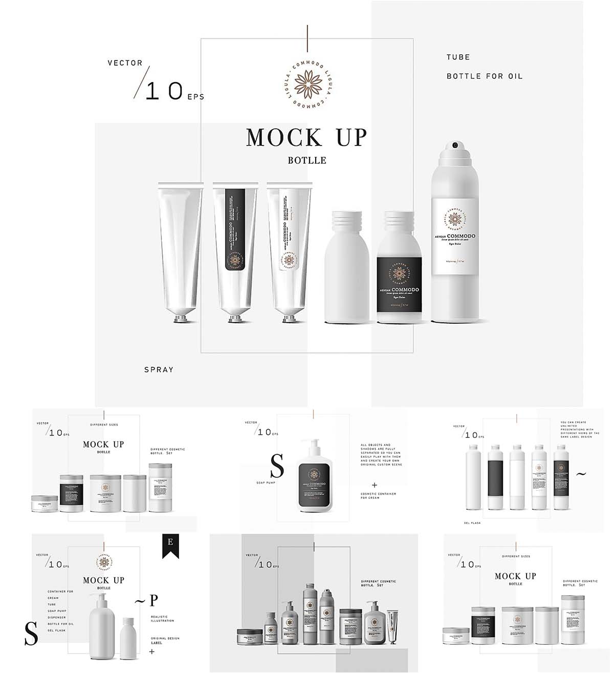 cosmetic packages mockup set