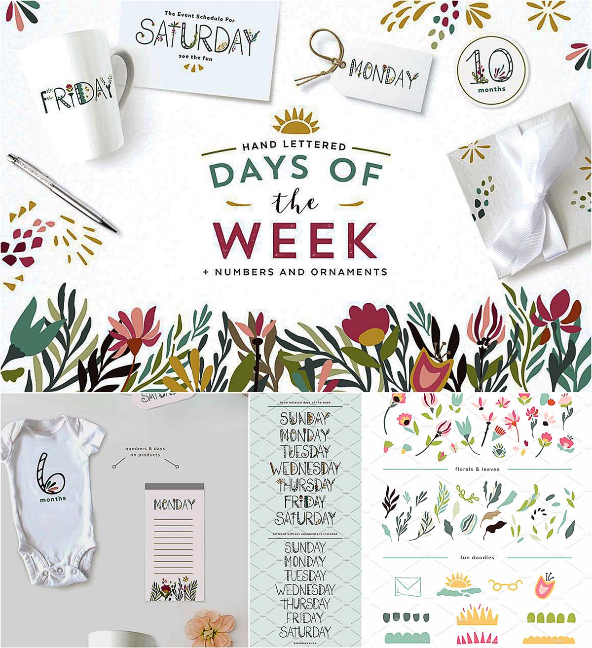 Days of the week with flourishes