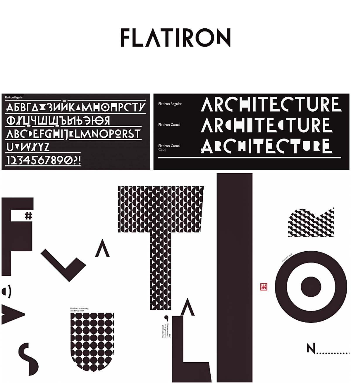 Flatiron geometric cyrillic font
