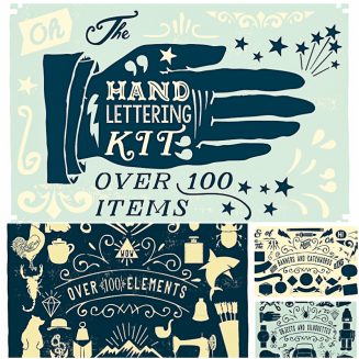 Handlettering vector kit 100 items
