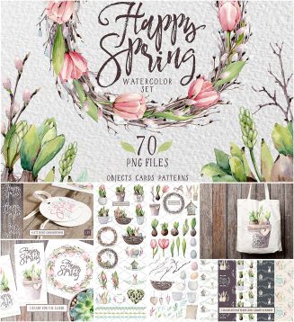 70 spring patterns and illustrations for Easter