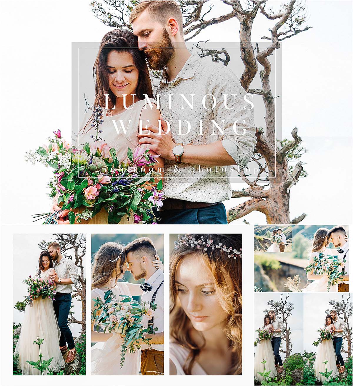 Luminious presets and actions for wedding