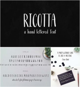 Ricotta cyrillic hand drawn font