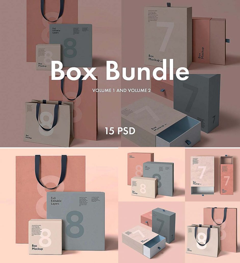Download Box and bag mockup bundle | Free download