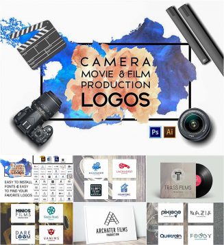 Camera film production logo templates