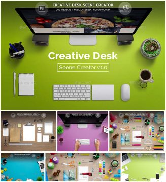Creative desk scene creator 