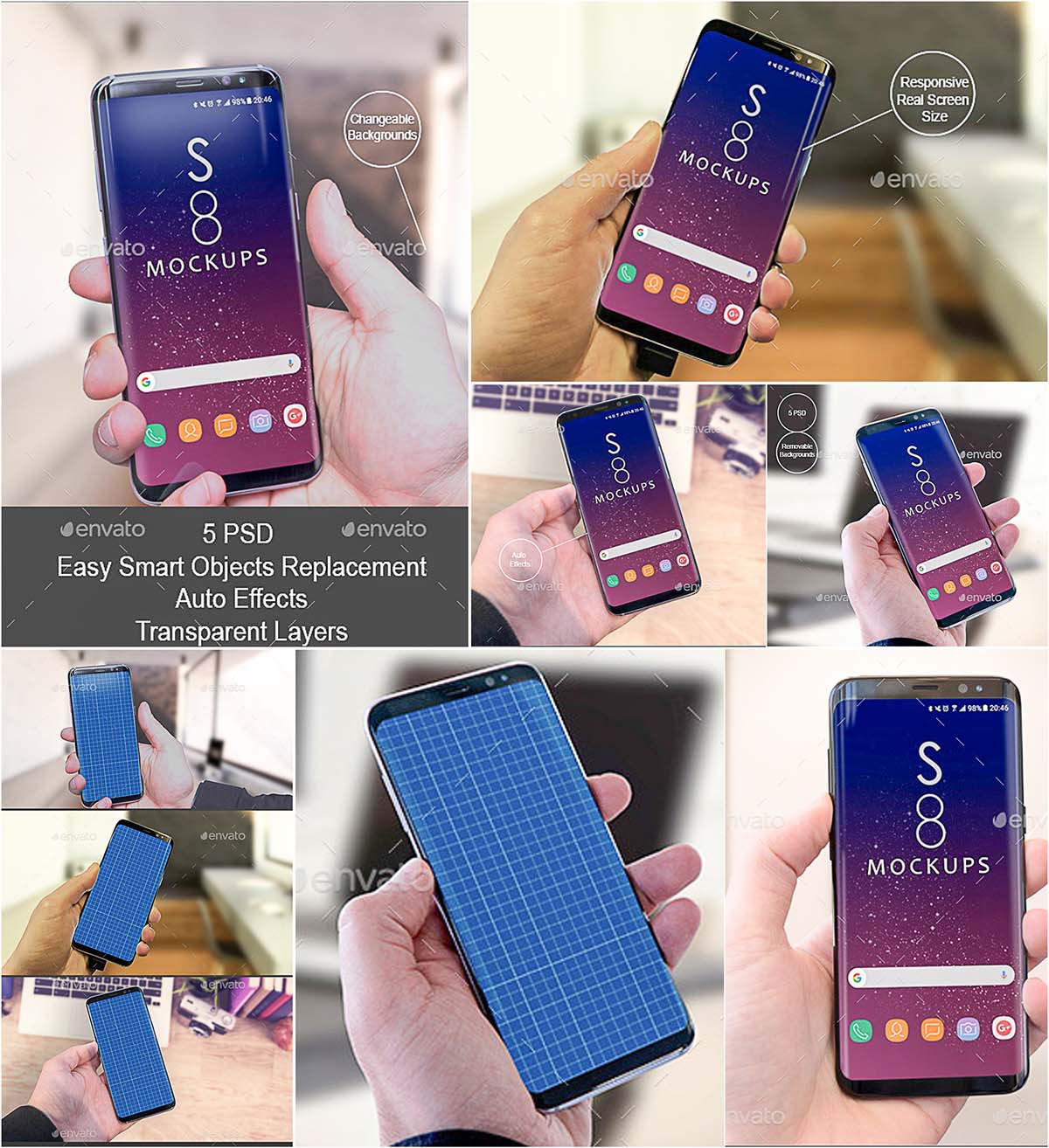 Samsung galaxy s8 mockup ui showcase