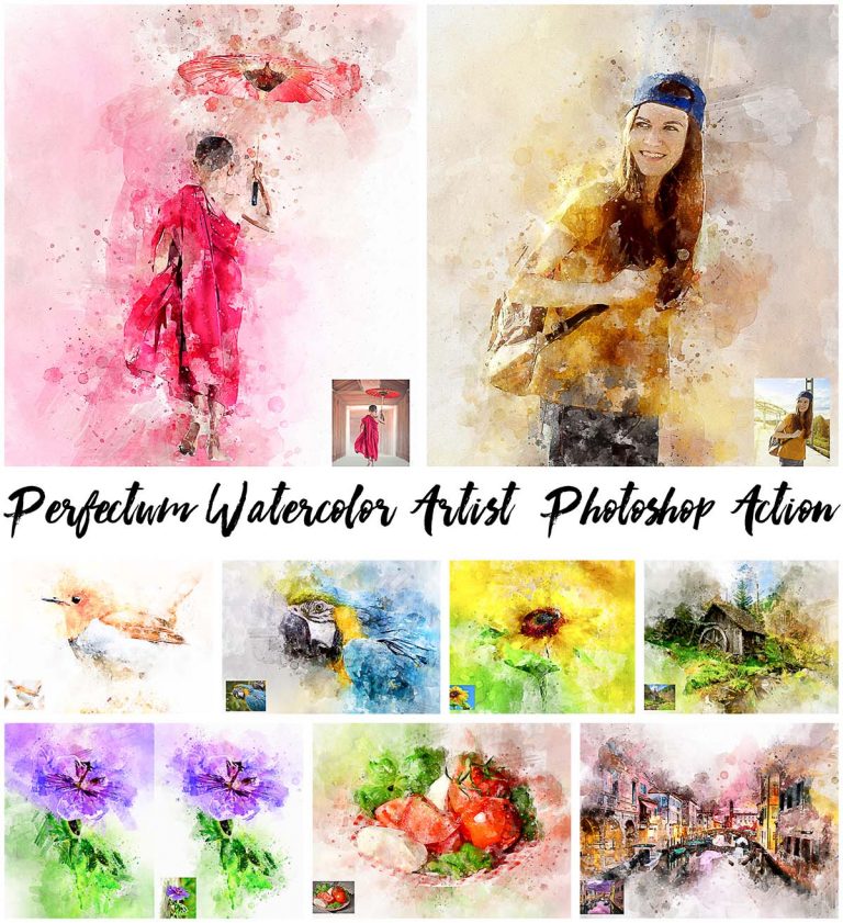Perfectum watercolor artist photoshop action | Free download