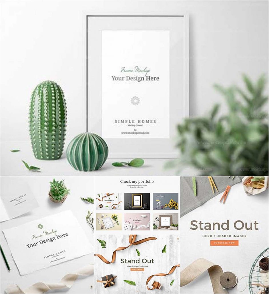 Simple home header mockup Free download