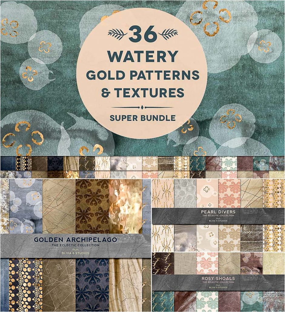 Watery gold patterns and textures | Free download