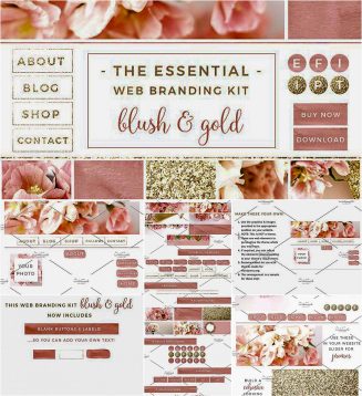 Blush pink and gold blog kit