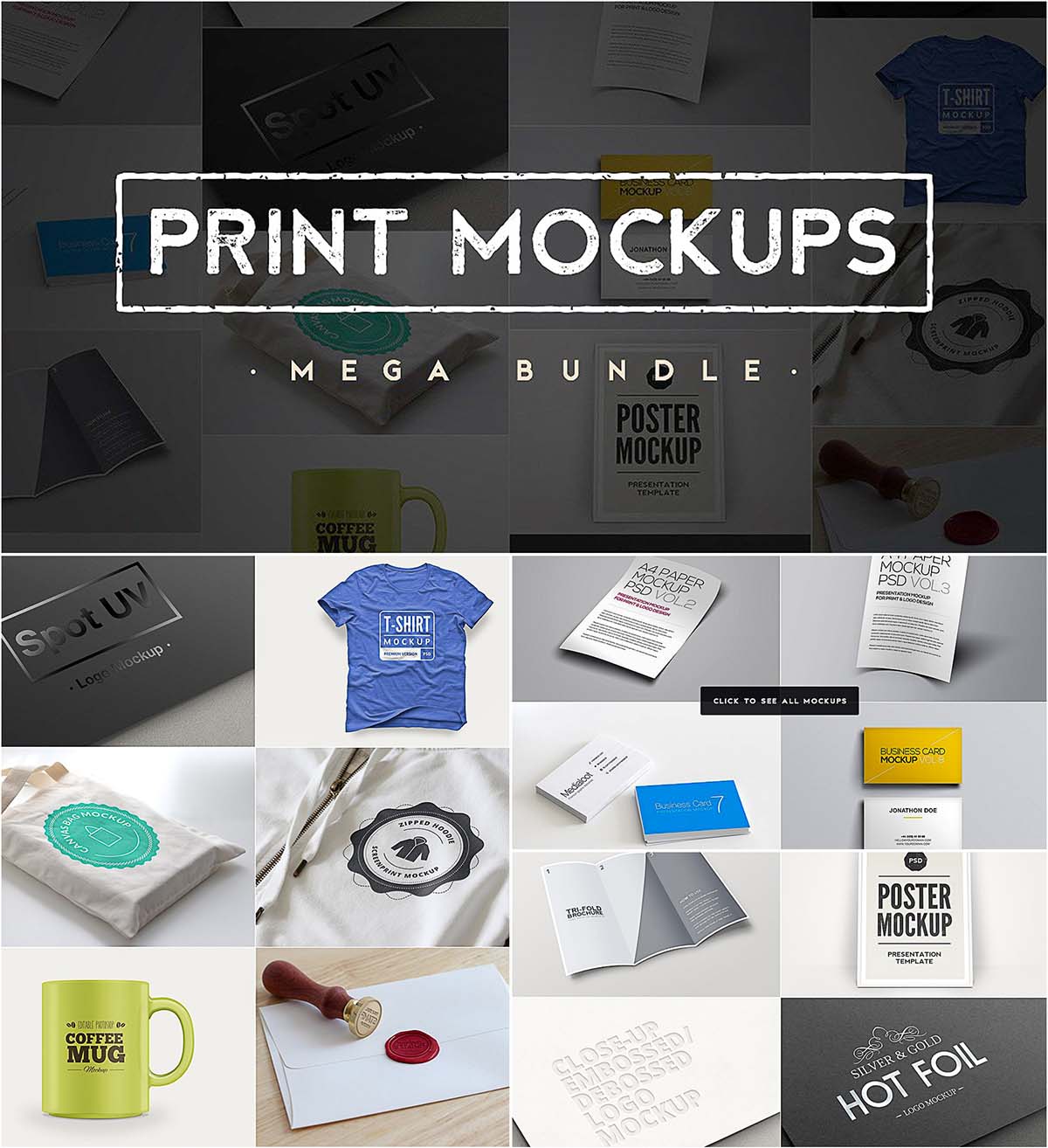 Download Print object mockups bundle | Free download