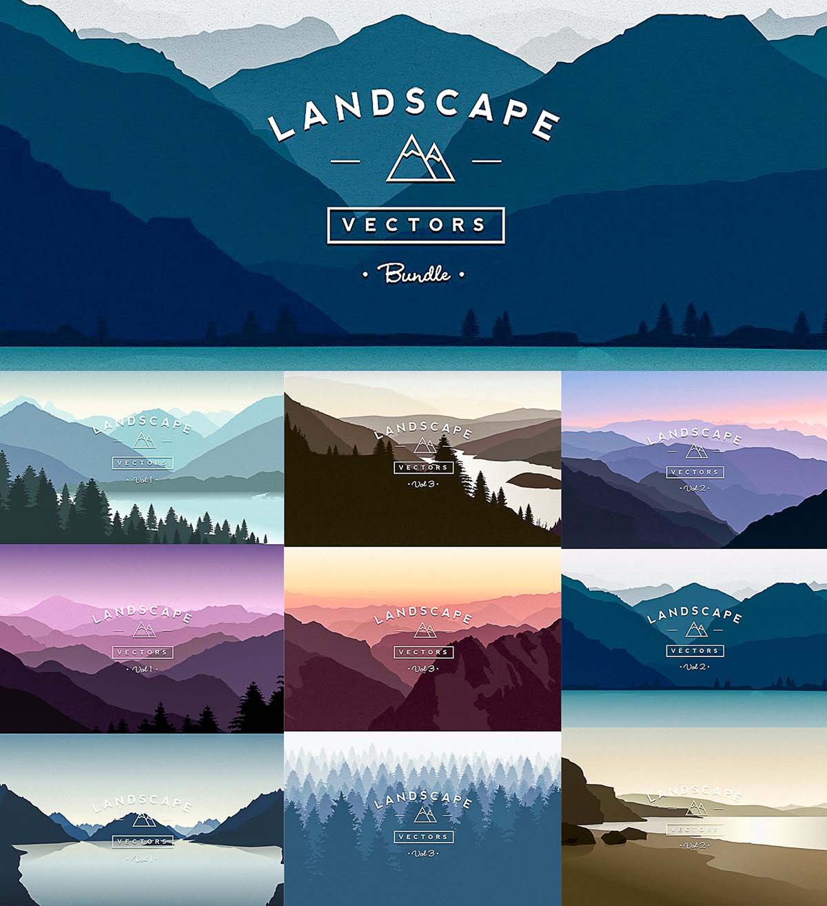 Landscapes vector set