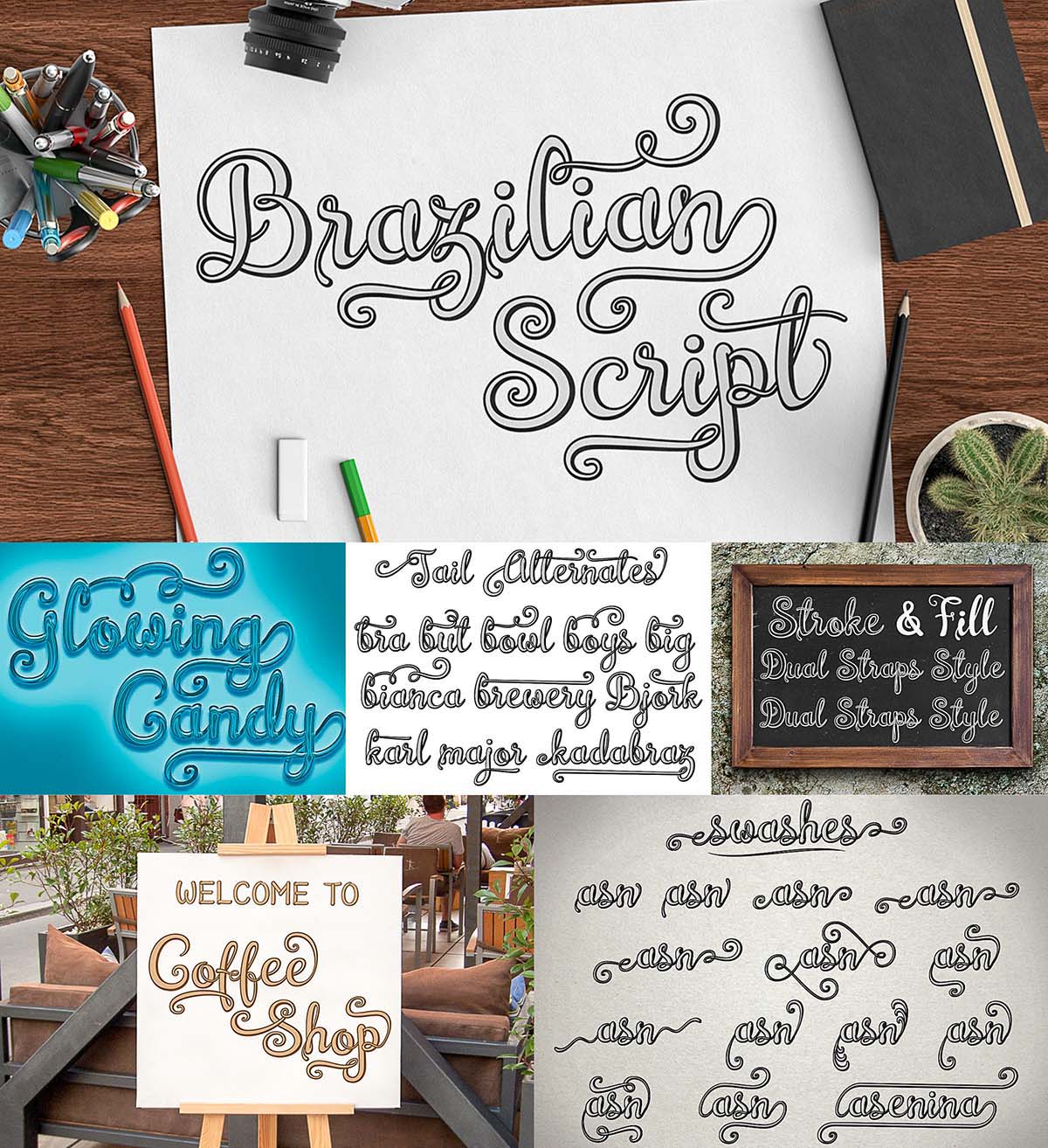 Brazilian script 3d