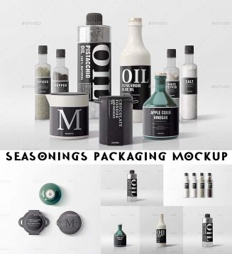 Seasonings branding mockup set