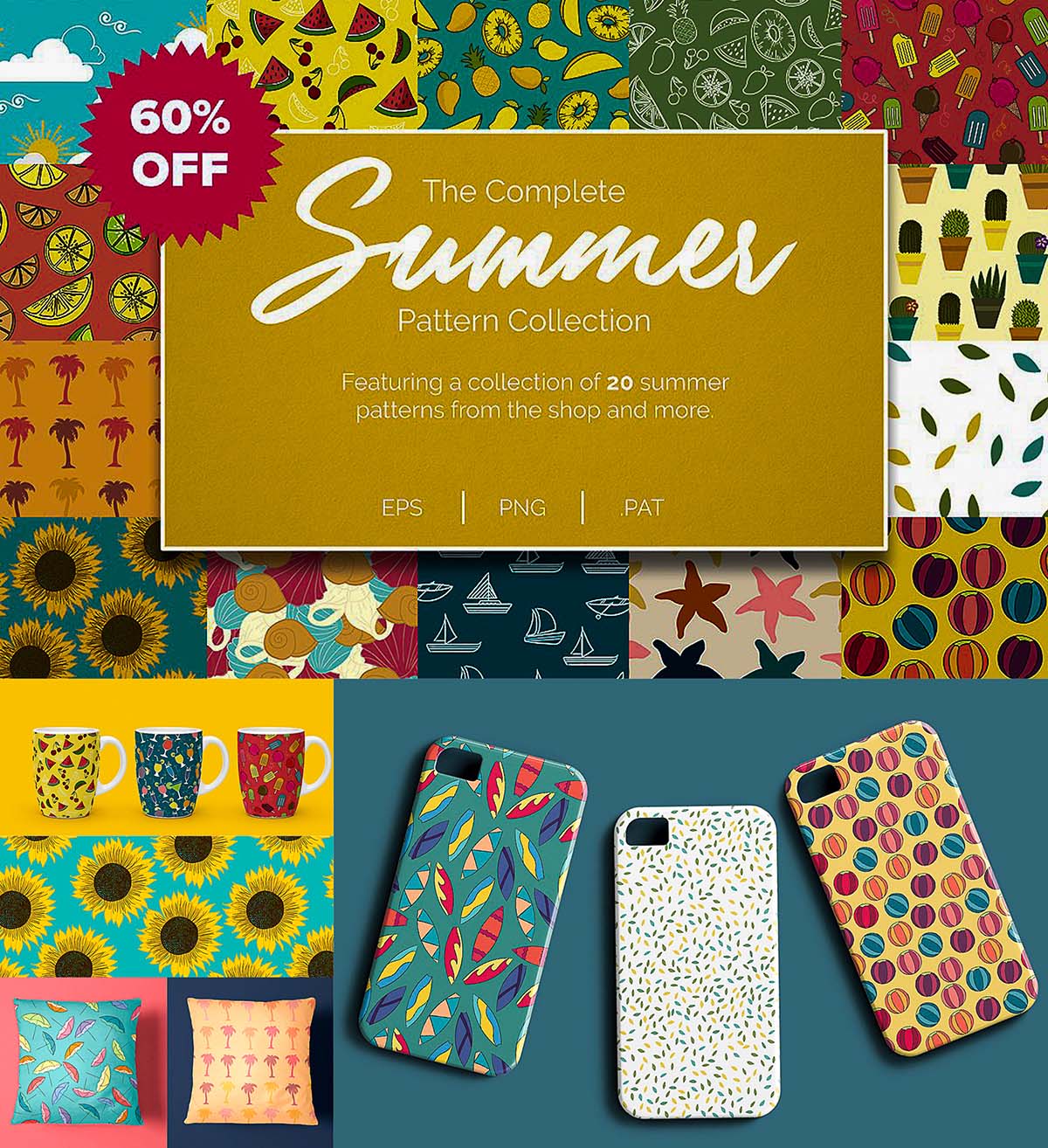 Summer patterns prints set