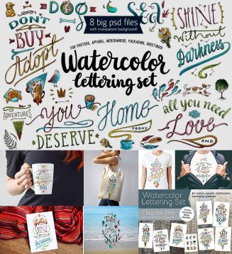 Watercolor lettering motivational quotes