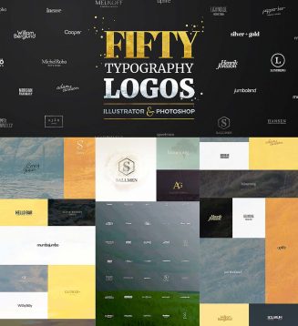 Fifty typography logo templates