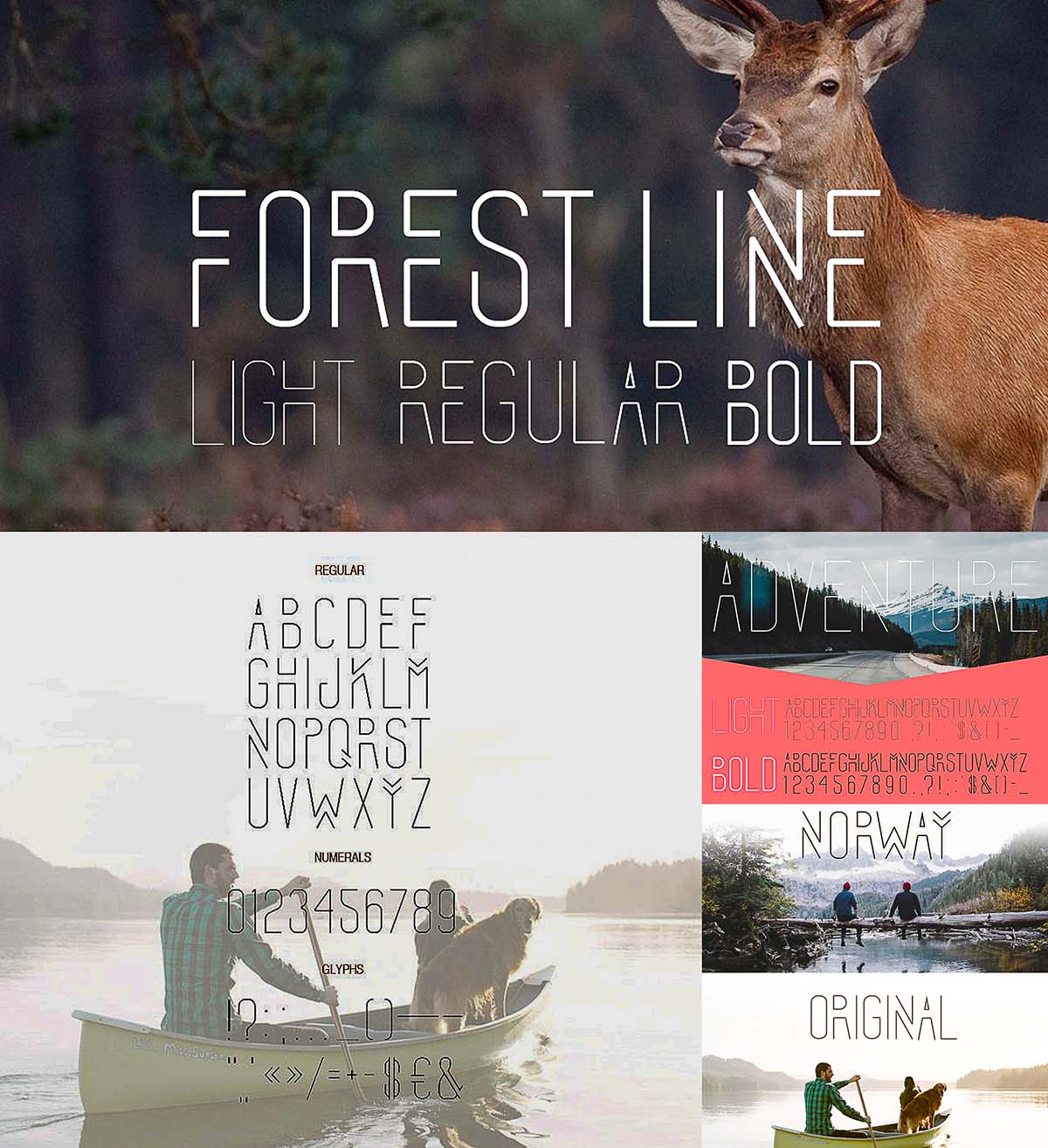Forest line font
