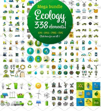 Ecology icons mega set