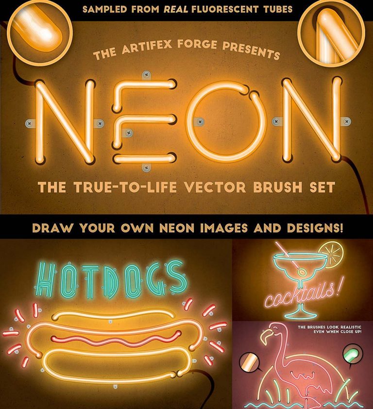neon brushes illustrator download