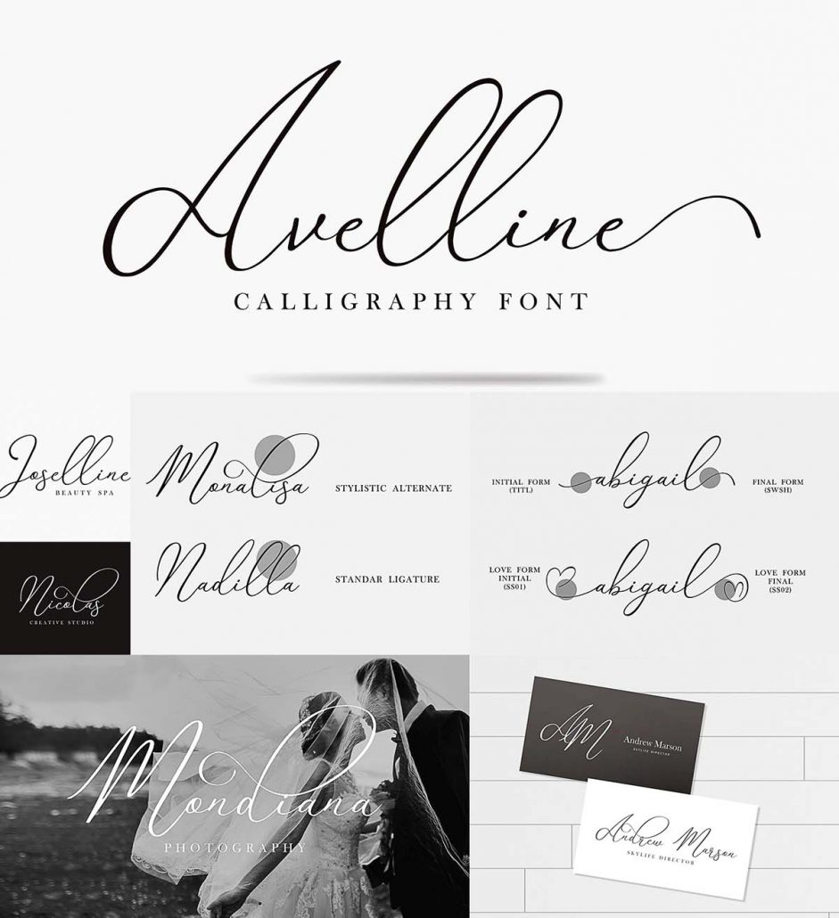 Avelline modern calligraphy | Free download